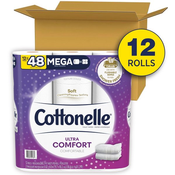 Cottonelle Bathroom Tissue, White, 4 PK KCC54165CT